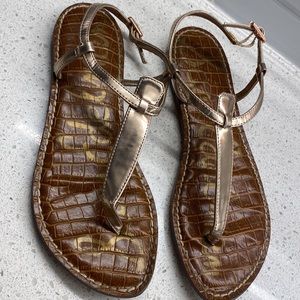 Metallic pink champagne sandals by Sam Edelman